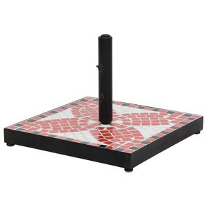 vidaXL Skėčio stovas, terakota ir baltos spalvos, kvadratinis, 12kg