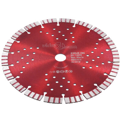 vidaXL Turbo deimantinis pjovimo diskas su angomis, plienas, 230mm