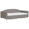 vidaXL Lova su i&scaron;traukiama dalimi/stalčiais, taupe, 100x200cm, audinys