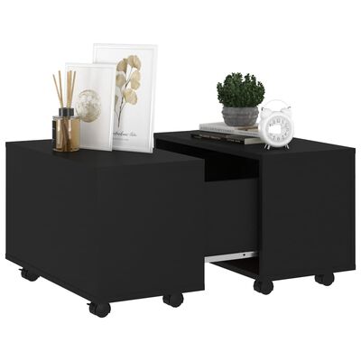 vidaXL Kavos staliukas, juodos spalvos, 60x60x38cm, MDP