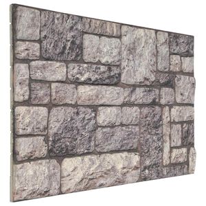 vidaXL Sienų plok&scaron;tės 10 vnt. 100 x 50 cm Pilka ir balta EPS putos