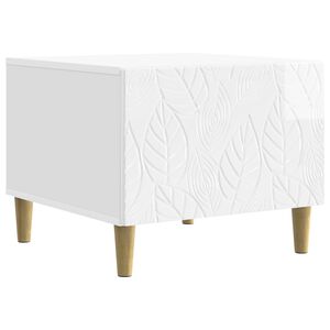 vidaXL Kavos staliukas Itin blizgi balta 50 x 49 x 40 cm