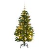 vidaXL Kalėdų eglutė su &scaron;arnyrinėmis &scaron;akomis/LED/žaisliukais, 120cm