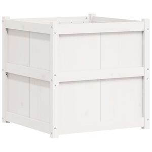 vidaXL Sodo lovelis, baltas, 70x70x70cm, pu&scaron;ies medienos masyvas