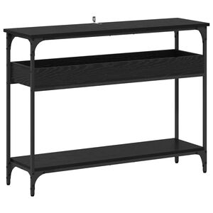 vidaXL Konsolinis stalas su lentyna juoda ąžuolo 100 x 29 x 75 cm