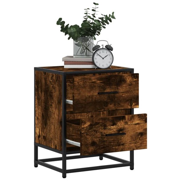 vidaXL Naktinės spintelės, 2vnt., dūminio ąžuolo, 40x31x50cm, mediena