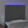 vidaXL Galvūgalis su LED, tamsiai pilkas, 80x5x118/128cm, aksomas