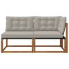 vidaXL Lauko vidurinė ir kampinė sofa su pagalve 2 Vienetas Natūrali