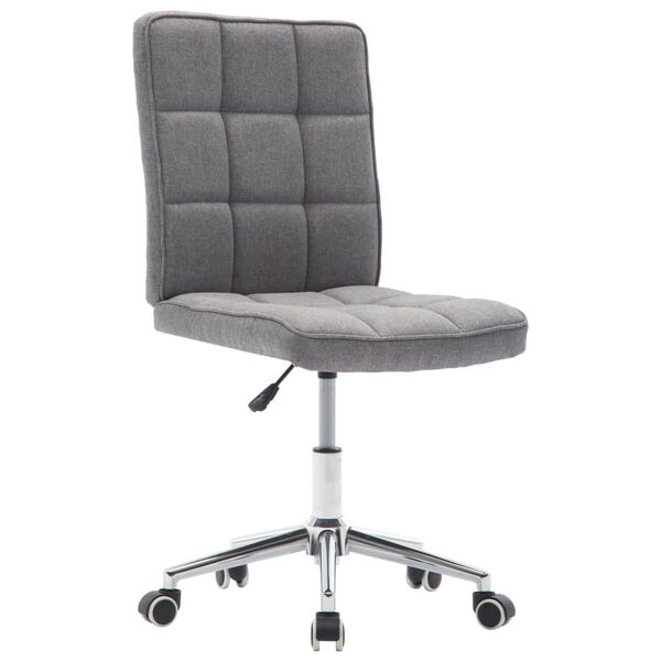 vidaXL Valgomojo kėdės, 2vnt., &scaron;viesiai pilkos spalvos, audinys