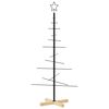 vidaXL Metalinė Kalėdų eglutė su mediniu pagrindu, juoda, 120 cm