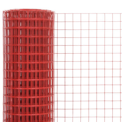 vidaXL Vielos tinklas su PVC danga, raudonas, 10x1,5m