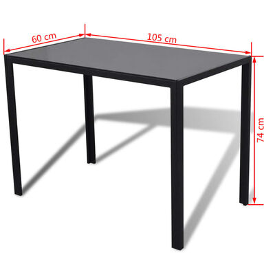 vidaXL 5 dalių valgomojo stalo ir kėdžių komplektas, baltas/juodas