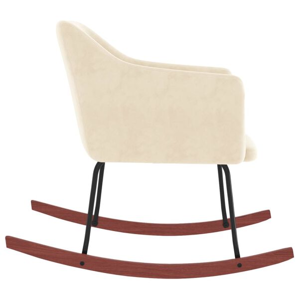 vidaXL Supama kėdė, kreminės spalvos, aksomas