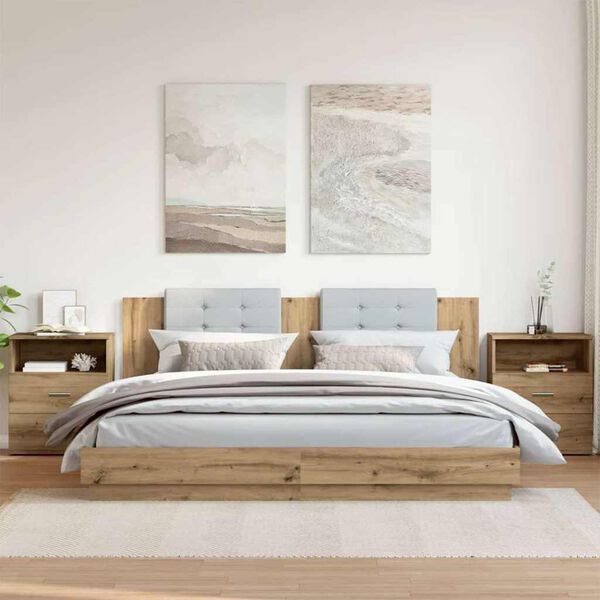 vidaXL Naktinės spintelės, 2vnt., artisano ąžuolo, 50x32x60cm, mediena