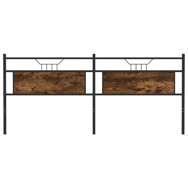vidaXL Galvūgalis, dūminio ąžuolo spalvos, 193cm, mediena ir plienas
