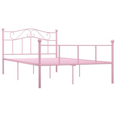 vidaXL Lovos rėmas, rožinės spalvos, 160x200cm, metalas