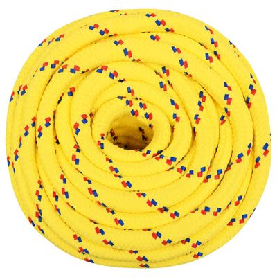 vidaXL Valties virvė, geltonos spalvos, 16mm, 25m, polipropilenas
