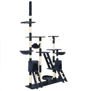 vidaXL Draskyklė katėms su stovais i&scaron; sizalio, 230-250cm, mėlyna
