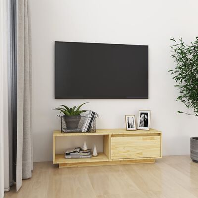 vidaXL Televizoriaus spintelė, 110x30x33,5cm, pušies medienos masyvas