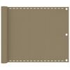 vidaXL Balkono pertvara, taupe spalvos, 75x600cm, HDPE