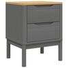 vidaXL Naktinė spintelė, pilka, 45x39x57cm, pušies medienos masyvas