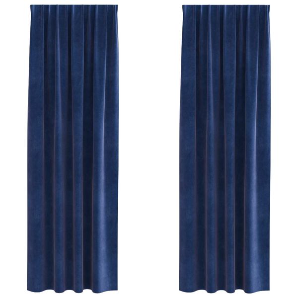 vidaXL Užtemdymo užuolaidos 2 pcs Tamsiai mėlyna 140 x 260 cm Aksomas