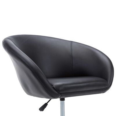 vidaXL Valgomojo kėdės, 2vnt., juodos, dirbtinė oda, pasukamos