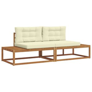 vidaXL Lauko sofos komplektas 2 Vienetas Natūralus ir grietinėlė