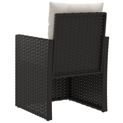 vidaXL Lauko komplektas su pagalvėlėmis, 3 dalių, juodas, poliratanas