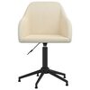 vidaXL Pasukamos valgomojo kėdės, 2vnt., kreminės spalvos, aksomas
