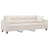 vidaXL Trivietė sofa su pagalvėmis, smėlio, 210cm, audinys