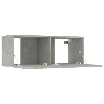 vidaXL TV spintelių komplektas, 8 dalių, betono pilkas, mediena