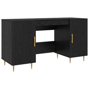 vidaXL Stalas juoda ąžuolo Apdirbta mediena 140 x 50 x 75 cm