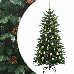 vidaXL Dirbtinė Sulankstoma Kalėdų Eglutė 120 cm 150 LED &Scaron;ilta balta
