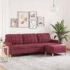 vidaXL Trivietė sofa su pakoja, raudonojo vyno spalvos, 210cm, audinys
