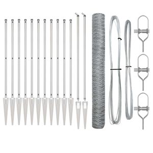 vidaXL Hexagonal Fence with Post 10 x 1,4 m Galvanizuotas plienas