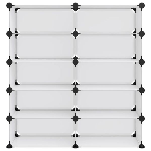 vidaXL Batų lentyna, skaidri, 84x32x88,5cm, PP