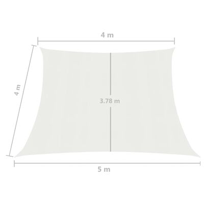 vidaXL Uždanga nuo saulės, baltos spalvos, 4/5x4m, HDPE, 160g/m²