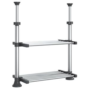 vidaXL Virtuvės lentyna, 50x25x(50&ndash;70)cm, aliuminis
