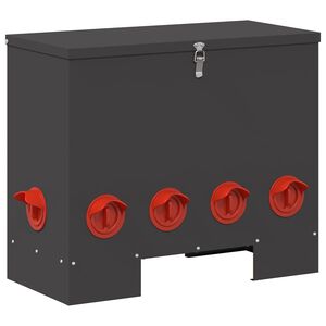 vidaXL Vi&scaron;tų lesykla Juoda 60,5 x 29 x 51 cm &Scaron;altai valcuita plienas