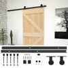 vidaXL Slankios durys Natūrali ir juoda 90 x 210 cm