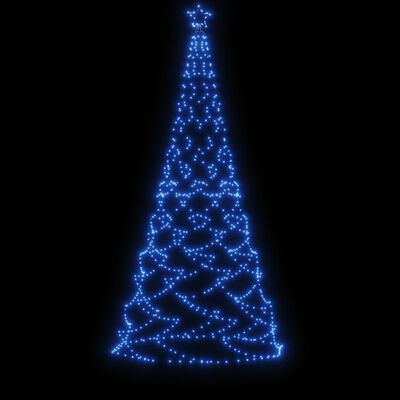 vidaXL Kalėdų eglutė su metaliniu stulpu, 3m, 500 mėlynų LED lempučių