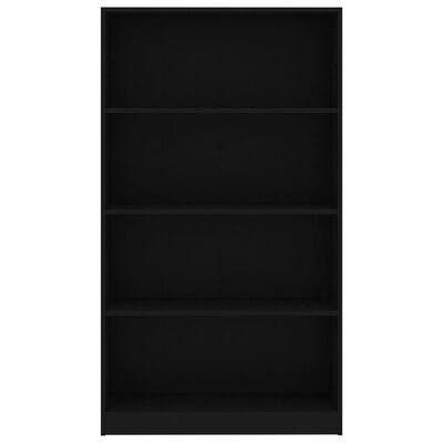vidaXL Spintelė knygoms, 4 lentynos, juoda, 80x24x142cm, MDP