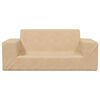 vidaXL Dvivietė vaikiška sofa, kreminės spalvos, minkštas pliušas