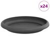 vidaXL Apvalus gėlių padėklas 24 vnt. Juoda &Oslash; 14 x 2 cm Plastmasė