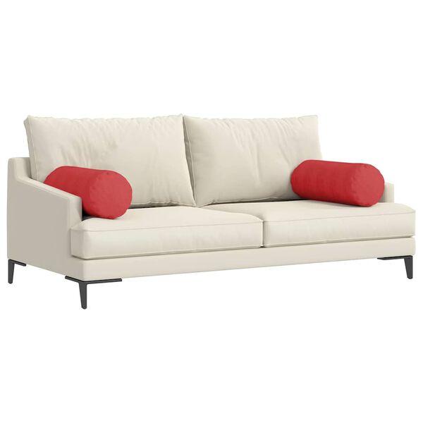 vidaXL Pagalvės 2 pcs Raudona Ø 25 x 70 cm audinys