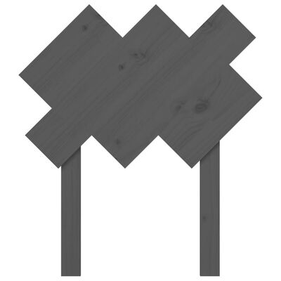 vidaXL Lovos galvūgalis, pilkas, 72,5x3x81cm, pušies medienos masyvas