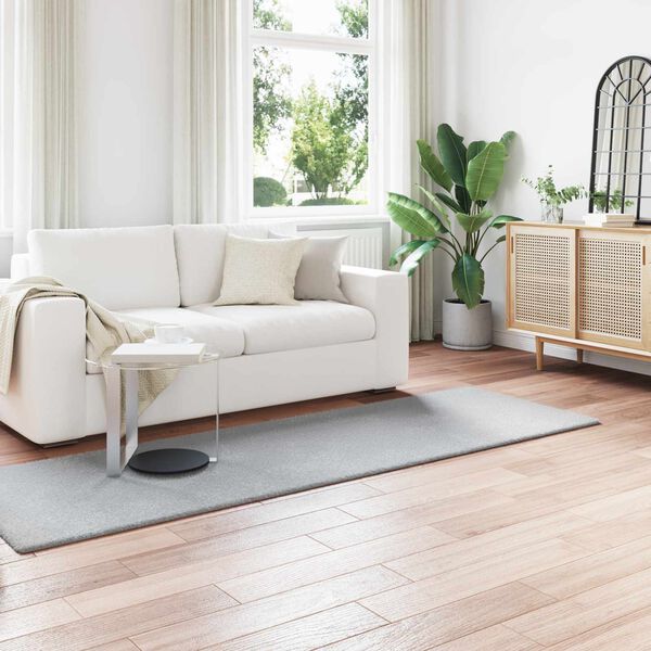 vidaXL Dirbtinio triu&scaron;io kailio kilimas Olite Pilka 80 x 250 cm