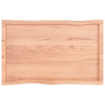 vidaXL Stalviršis, šviesiai rudas, 100x60x(2-6) cm, medienos masyvas