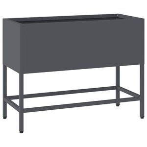 vidaXL Pakeltas Sodo Vazonas Antracitas 60 x 26 x 45 cm Plienas